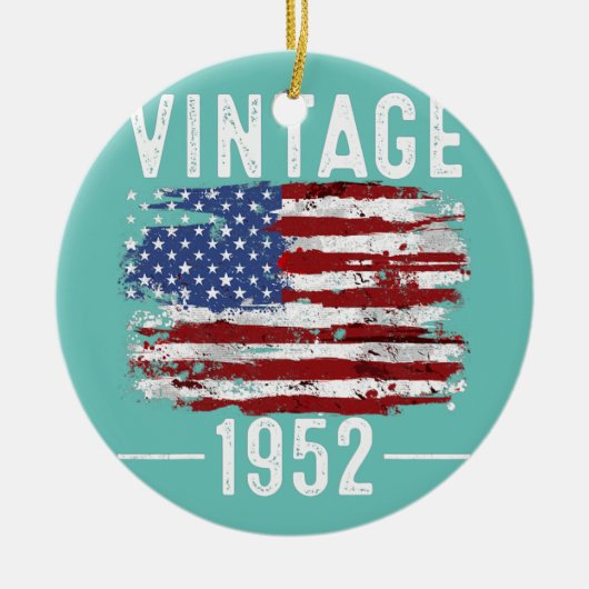 70e verjaardag Amerikaanse vlag amerikaanse vlag Keramisch Ornament (Voorkant)