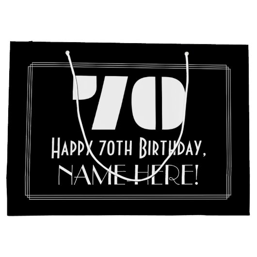 70e verjaardag ~ Art Deco geïnspireerd look "70" + Groot Cadeauzakje (Achterkant)