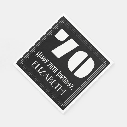 70e verjaardag: Art Deco geïnspireerd look "70" +  Servet (Hoek)