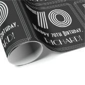 70e verjaardag: Art Deco geïnspireerd look "70" w  Cadeaupapier (Rol Hoek)