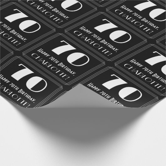 70e verjaardag - Art Deco geïnspireerde look "70", Cadeaupapier (Hoek)