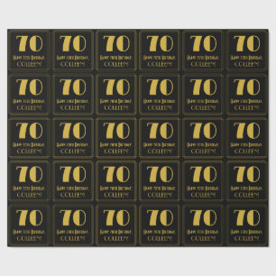 70e verjaardag ~ Art Deco Geïnspireerde look "70" Cadeaupapier