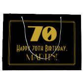 70e verjaardag — Art Deco Geïnspireerde look "70"  Groot Cadeauzakje (Achterkant)