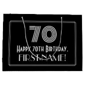 70e verjaardag — Art Deco Geïnspireerde look "70"  Groot Cadeauzakje (Achterkant)