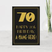 70e verjaardag ~ Art Deco geïnspireerde look "70"  Kaart (Voorkant)