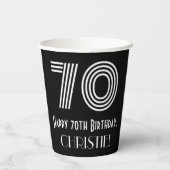 70e verjaardag — Art Deco Geïnspireerde look "70"  Papieren Bekers (Achterkant)