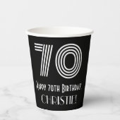 70e verjaardag — Art Deco Geïnspireerde look "70"  Papieren Bekers (Voorkant)