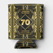 70e verjaardag Art Deco Gold Black Grote Gatsby Blikjeskoeler (Voorkant)