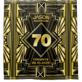 70e verjaardag Art Deco Gold Black Grote Gatsby Douchegordijn (Voorkant)