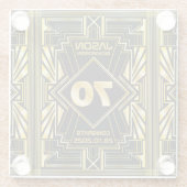 70e verjaardag Art Deco Gold Black Grote Gatsby Glazen Onderzetter (Achterkant)