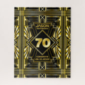 70e verjaardag Art Deco Gold Black Grote Gatsby Legpuzzel (Verticaal)