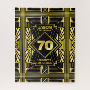 70e verjaardag Art Deco Gold Black Grote Gatsby Legpuzzel