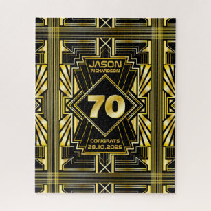 70e verjaardag Art Deco Gold Black Grote Gatsby Legpuzzel