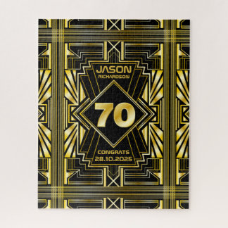 70e verjaardag Art Deco Gold Black Grote Gatsby Legpuzzel