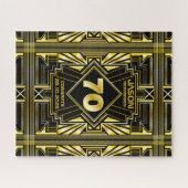 70e verjaardag Art Deco Gold Black Grote Gatsby Legpuzzel (Horizontaal)