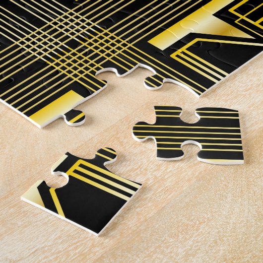 70e verjaardag Art Deco Gold Black Grote Gatsby Legpuzzel (Zijkant)