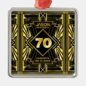 70e verjaardag Art Deco Gold Black Grote Gatsby Metalen Ornament (Voorkant)
