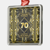 70e verjaardag Art Deco Gold Black Grote Gatsby Metalen Ornament (Links)