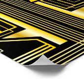 70e verjaardag Art Deco Gold Black Grote Gatsby Poster (Hoek)