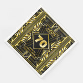 70e verjaardag Art Deco Gold Black Grote Gatsby Servet (Hoek)