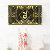 70e verjaardag Art Deco Gold Black Grote Gatsby Spandoek (Insitu)