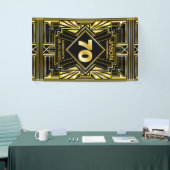 70e verjaardag Art Deco Gold Black Grote Gatsby Spandoek (Beurs)