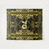 70e verjaardag Art Deco Gold Black Grote Gatsby Wandkleed (Voorkant (horizontaal))