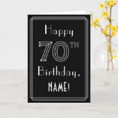 70e verjaardag: Art Deco Style # 70 en aangepaste  Kaart (Gele Bloem)