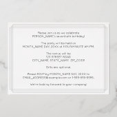 70e verjaardag — Art Deco Style "70" + Naam Folie Uitnodiging (Achterkant)