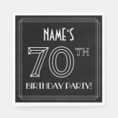 70e verjaardag: Art Deco Style + aangepaste naam Servet (Voorkant)