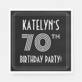 70e verjaardag: Art Deco Style + aangepaste naam Servet (Voorkant)