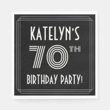 70e verjaardag: Art Deco Style + aangepaste naam