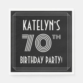 70e verjaardag: Art Deco Style + aangepaste naam Servet