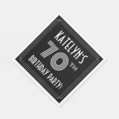 70e verjaardag: Art Deco Style + aangepaste naam Servet (Hoek)