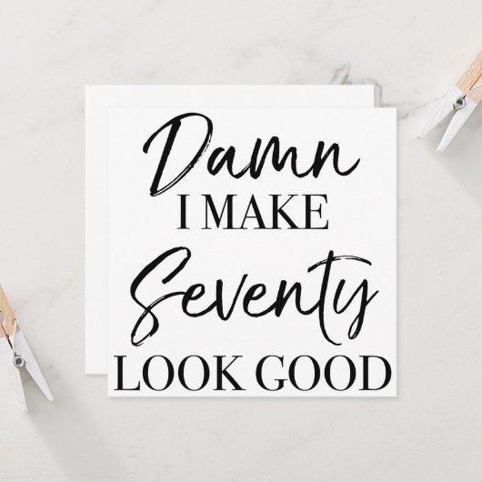 70e verjaardag attitude kaart (Voorkant / Achterkant in situ)