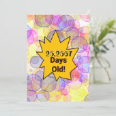 70e verjaardag badge leeftijd in dagen kaart (Staand voorkant)