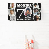 70e verjaardag banner aangepaste foto zwart wit (Insitu)