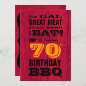 70e verjaardag BBQ Grill Out Kaart (Voorkant / Achterkant)