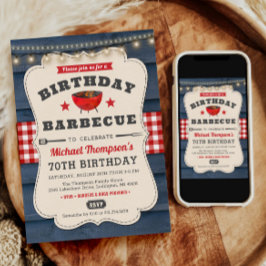 70e verjaardag BBQ Zomer Barbecue Party Kaart