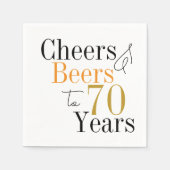 70e verjaardag Beers en Cheers Minimal Party Servet (Voorkant)