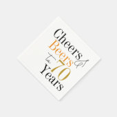70e verjaardag Beers en Cheers Minimal Party Servet (Hoek)