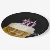 70e verjaardag bier op zwart Bord (Gekanteld)