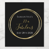 70e verjaardag Black Gold 70 en Fabulous Party Wijn Etiket (Enkel label)