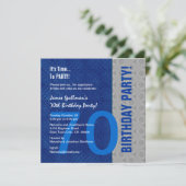 70e verjaardag blauw en zilverpatroon gerecycled kaart (Staand voorkant)