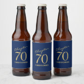 70e verjaardag blauw goud bier etiket (Flessen)