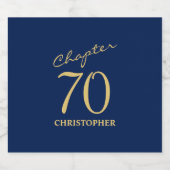 70e verjaardag blauw goud bier etiket (Enkel label)