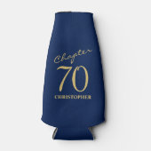 70e verjaardag blauw goud flesjeskoeler (Voorkant)