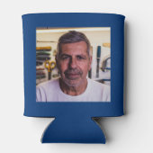 70e verjaardag Blauw Goud Foto Sjabloon Blikjeskoeler (Achterkant)