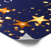 70e Verjaardag blauw goud sterren foto welkom Poster (Hoek)