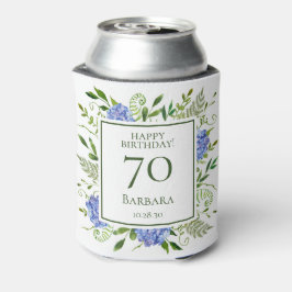70e verjaardag Blauwe Hortensia's Blikjeskoeler
